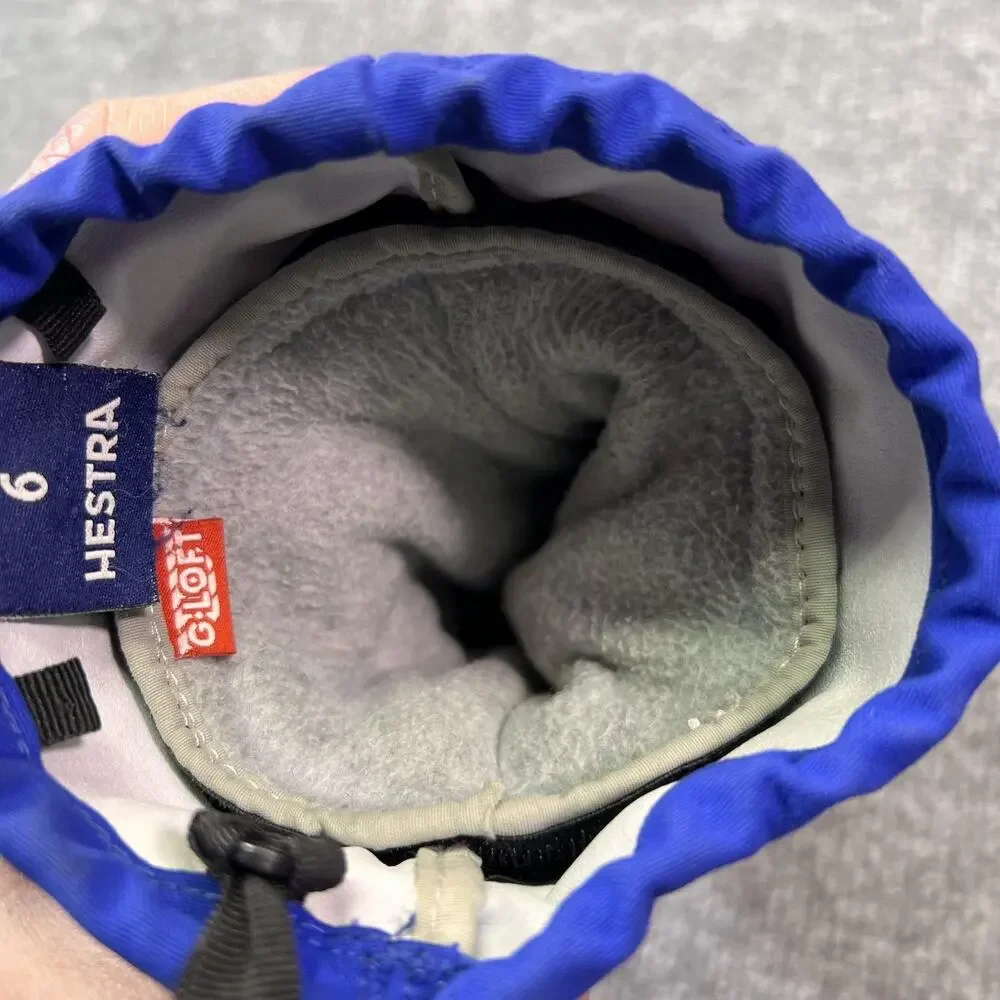 Hestra Mitten Left Hand sz 6 Blue Leather Palm Insulated Ski Snow Winter Single